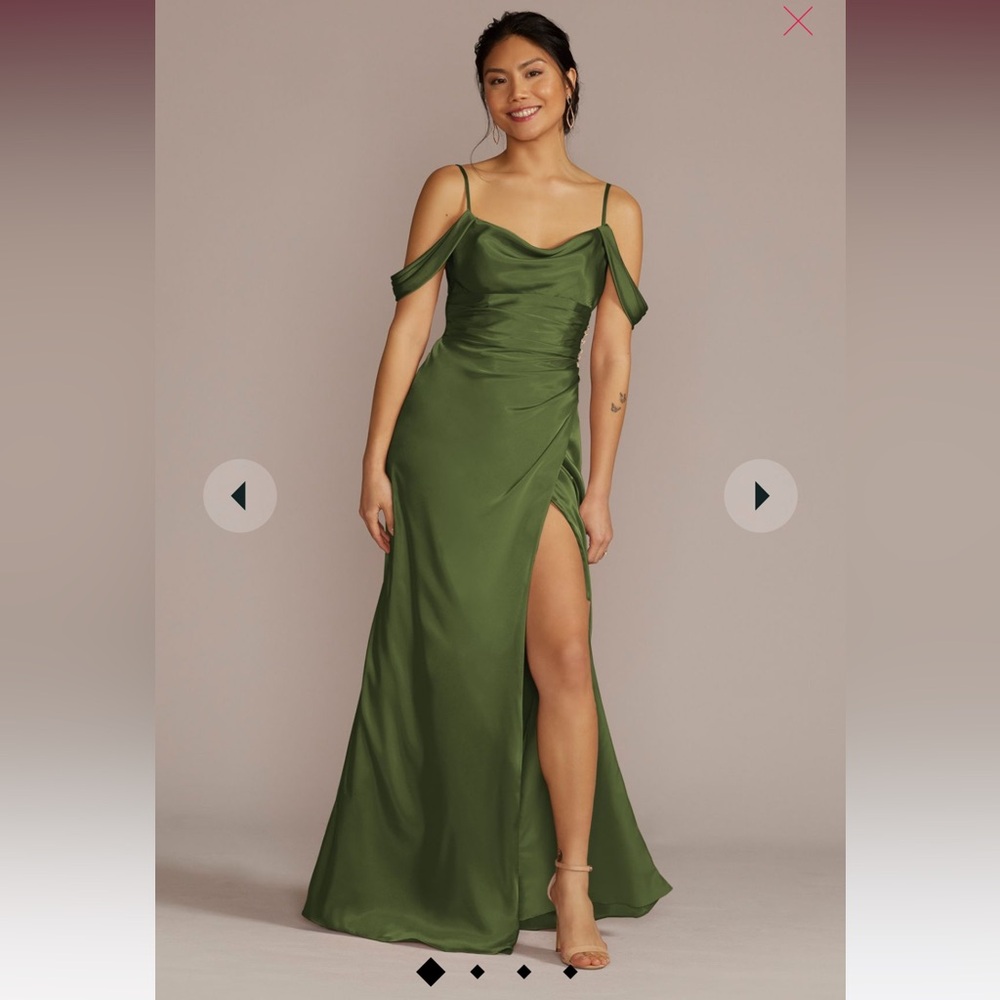David’s Bridal GALINA SIGNATURE
charmeuse cowl/ Martini Olive